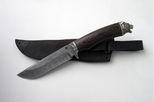 Нож из дамасской стали "Охотник" (малый) - работа мастерской кузнеца Марушина А.И.